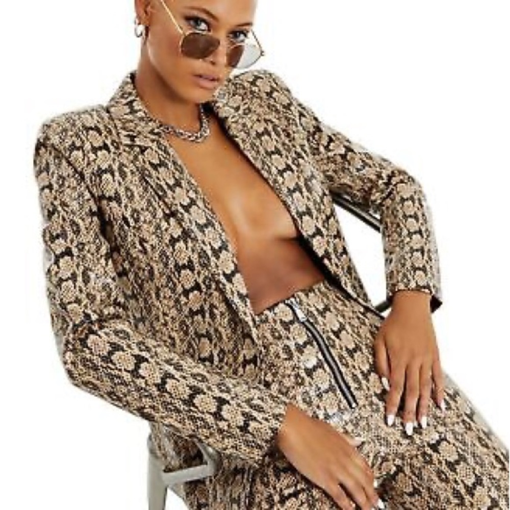Faux Snakeskin Blazer